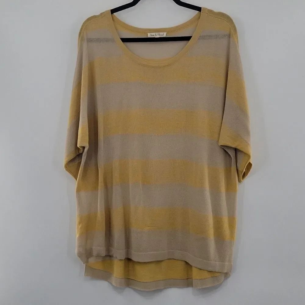 3 For $20 Hem & Thread Yellow and Gray Transparent Shirt size M